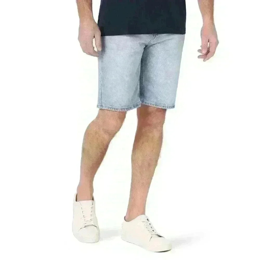Wrangler Mens 5 Pocket Denim Shorts Size 46 Comfort Flex Relaxed Fit Light Wash